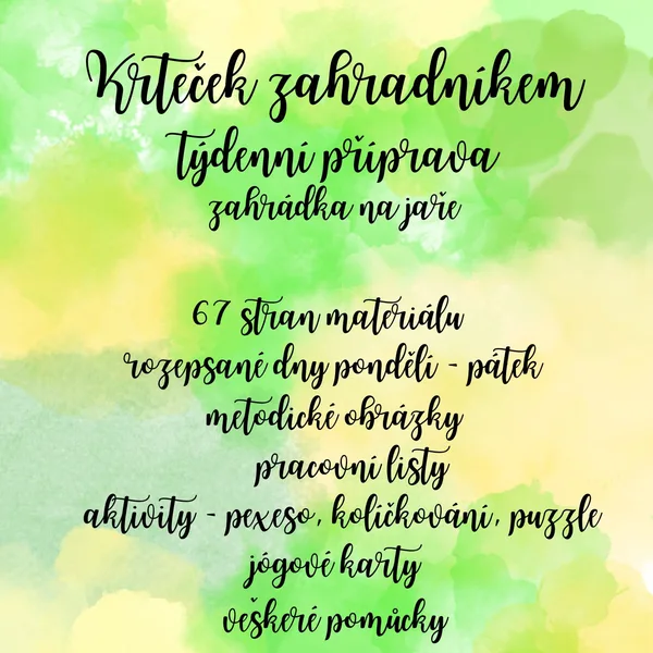 zahrádka na jaře - týdenní příprava 1