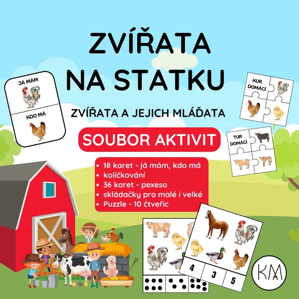 ZVÍŘATA NA STATKU - SOUBOR HER A AKTIVIT 1