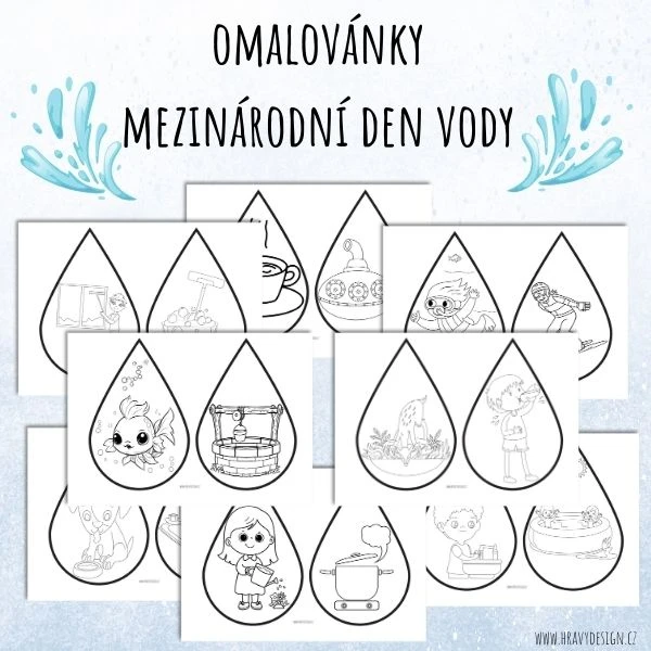 Den vody - omalovánky 1
