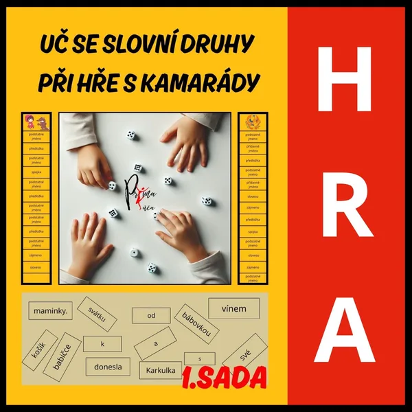 SLOVNÍ DRUHY - HRA DO DVOJIC I TROJIC - poznávání s tematikou českých pohádek - 1. sada 1