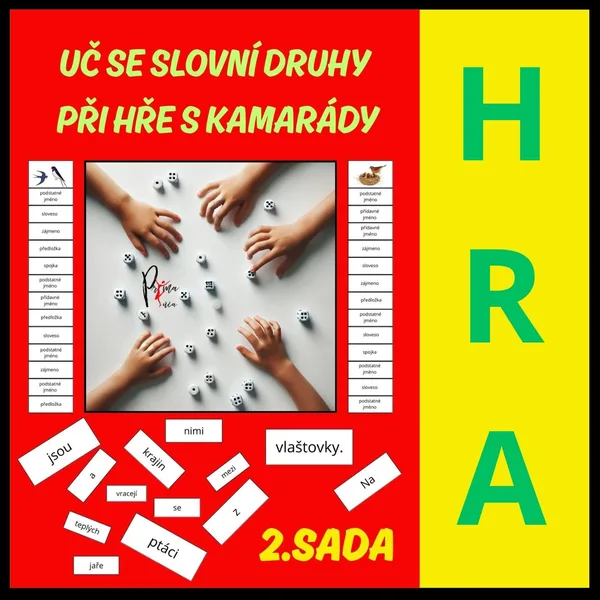 SLOVNÍ DRUHY - HRA DO DVOJIC I TROJIC - poznávání s tematikou jara - 2. sada 1