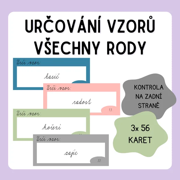 Kartičky k určování vzorů - všechny rody 1
