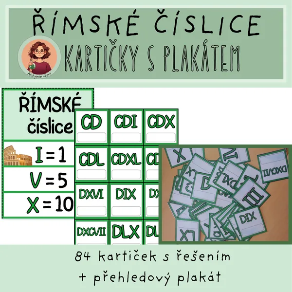 Římské číslice - kartičky 1