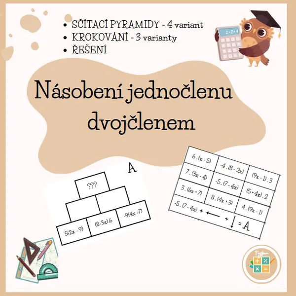 Úpravy výrazů - násobení jednočlenu dvojčlenem 1
