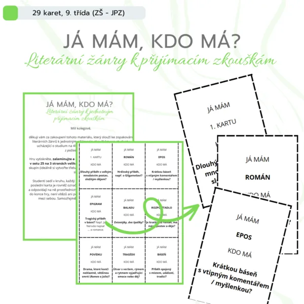 Já mám, kdo má? Literární žánry - přijímací zkoušky 1