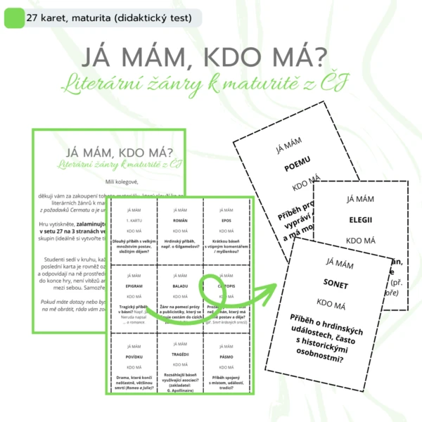 Já mám, kdo má? Literární žánry - maturita (ČJ) 1
