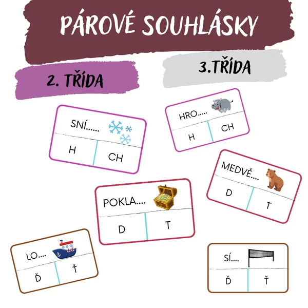 Párové souhlásky - kolíčkovaná 1
