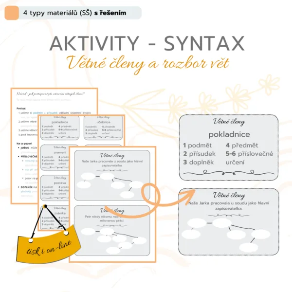 Aktivity - syntax | větné členy a grafický rozbor vět | SŠ 1
