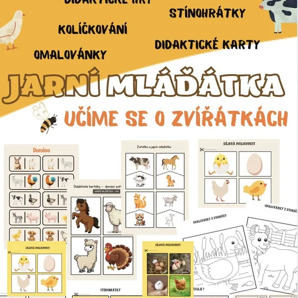 Zvířata a mláďata - didaktické hry, karty, skládačky 1