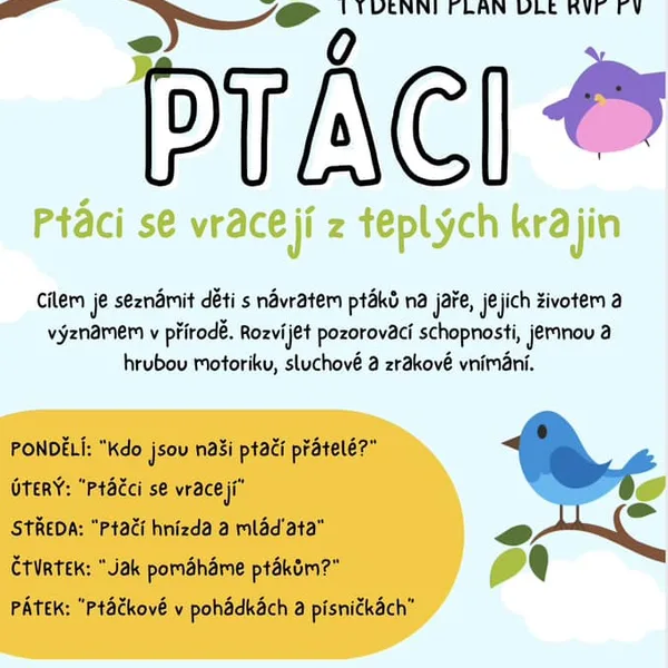 Ptáci - jaro, návrat ptáků, den ptactva 1