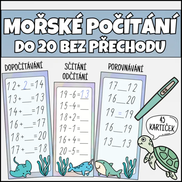 Mořské počítání do 20 bez přechodu - 1. třída 1