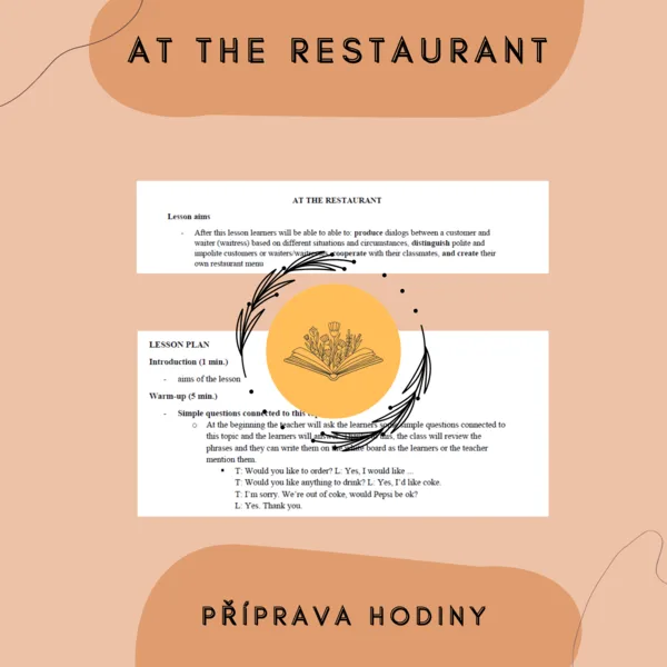 At the restaurant - Plán hodiny 1