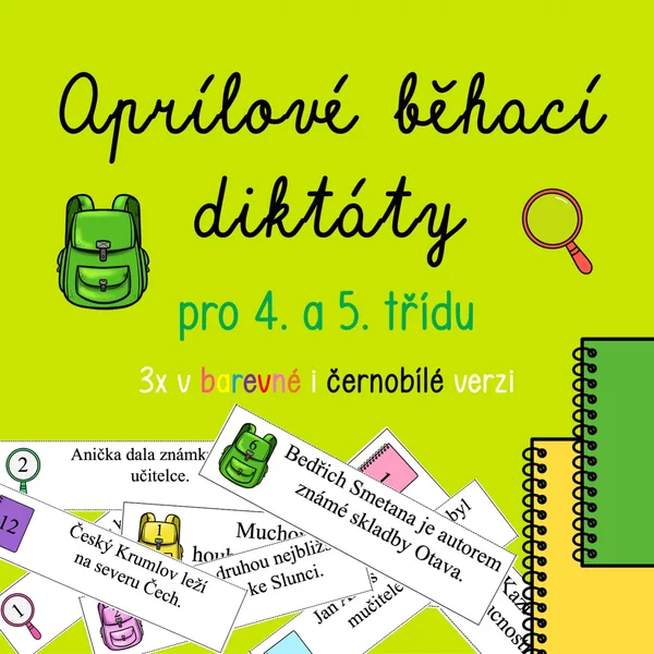 Aprílové běhací diktáty pro čtvrťáky a páťáky 1