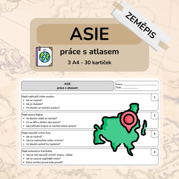 Asie - práce s atlasem 1