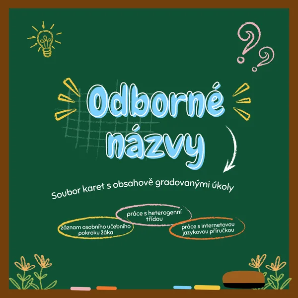 Odborné názvy - soubor karet s obsahově gradovanými úkoly 1