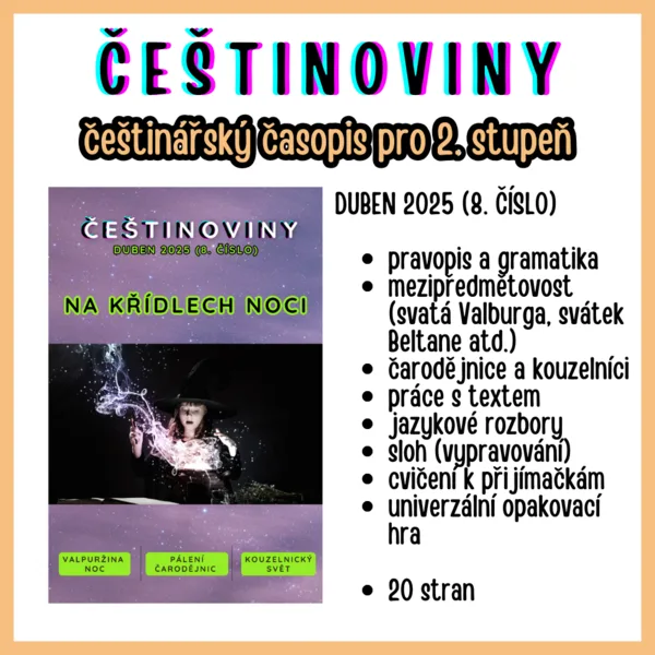 ČEŠTINOVINY 8 (duben 2025) češtinářský e-časopis 1