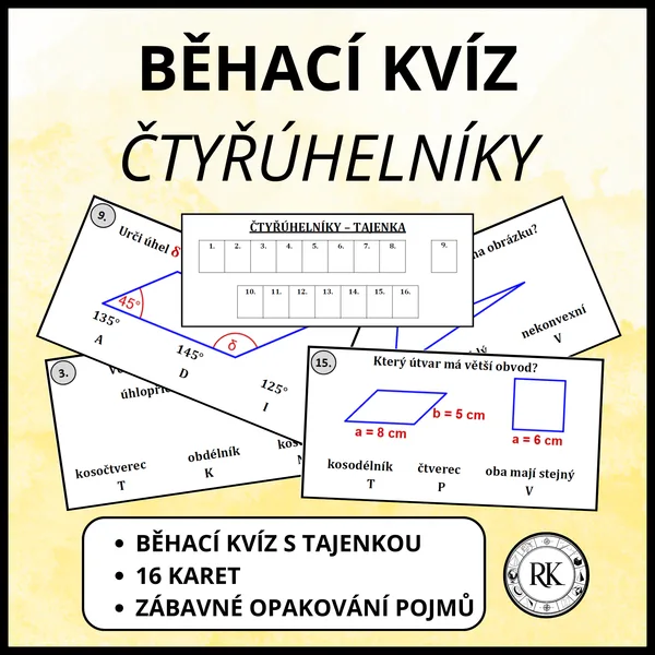 Čtyřúhelníky - Běhací kvíz 1