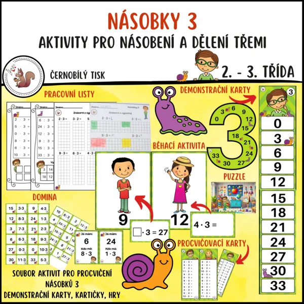 Násobky 3 - malá násobilka 1