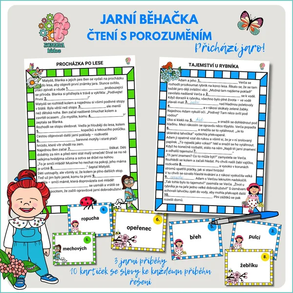 Čtení s porozuměním - běhačka - Přichází jaro! 1