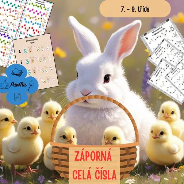 Záporná celá čísla s velikonoční tematikou (verze ABCD) 1