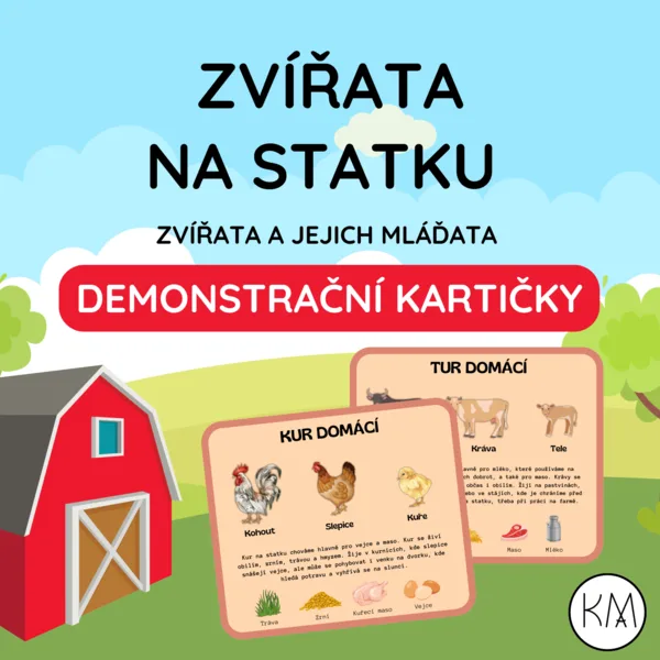 ZVÍŘATA NA STATKU - DEMONSTRAČNÍ OBRÁZKOVÉ KARTIČKY 1