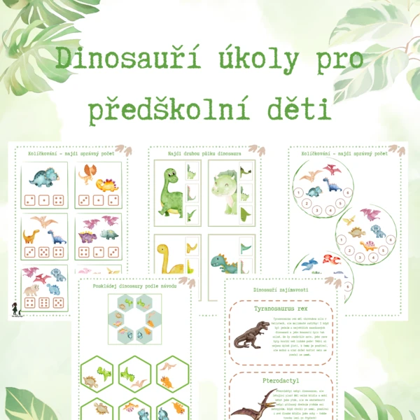 Dinosauří úkoly pro předškolní děti 1