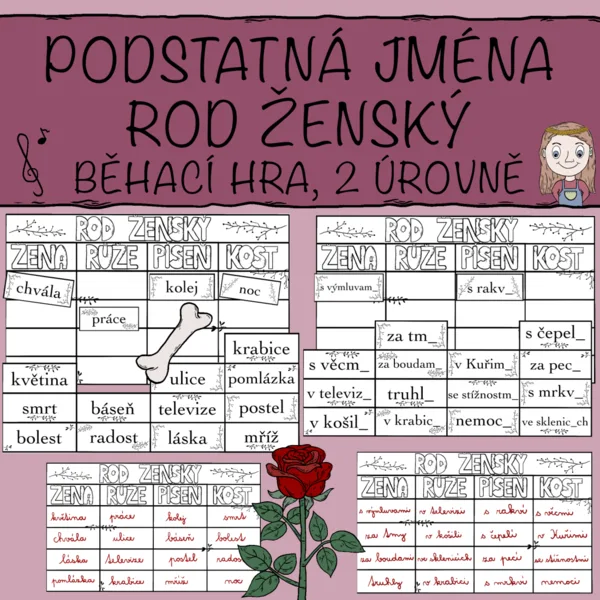 Podstatná jména rodu ženského - běhačka 1