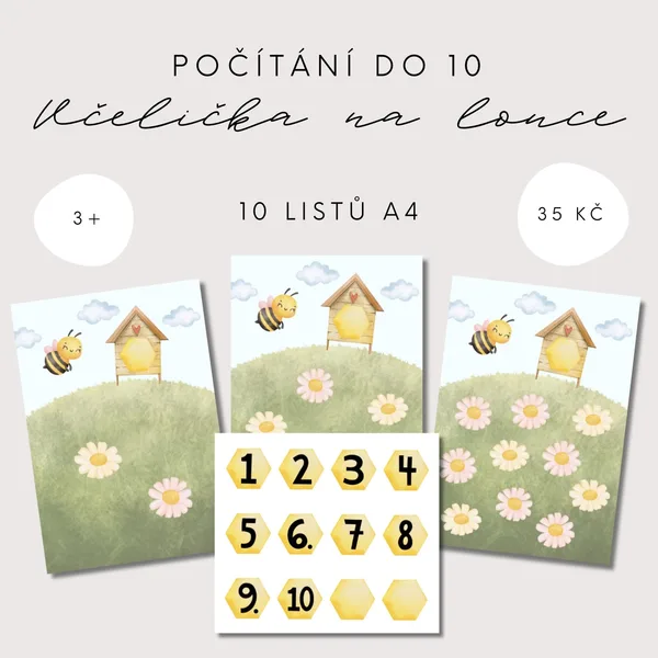 Počítání od 1 do 10 - Včelka na louce 1