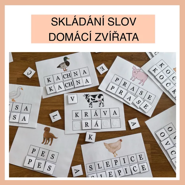 Skládání slov - domácí zvířata 1