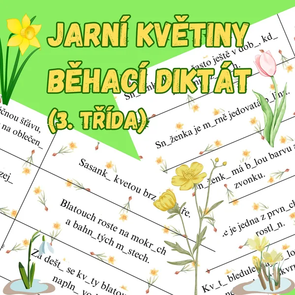 Jarní květiny (běhací diktát) 1