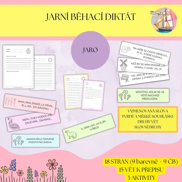 Jarní běhací diktát pro 3.-5. třídu 1