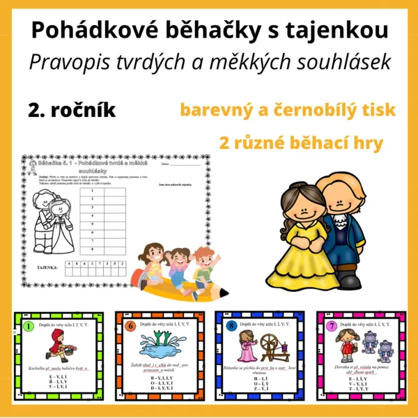 Pohádkové běhačky: pravopis tvrdých a měkkých souhlásek 1