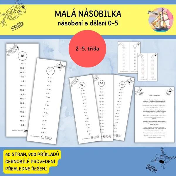 Malá násobilka - sloupečky (60 stran, 900 příkladů) 1