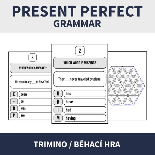 ENG - PRESENT PERFECT (běhací hra, trimino) 1