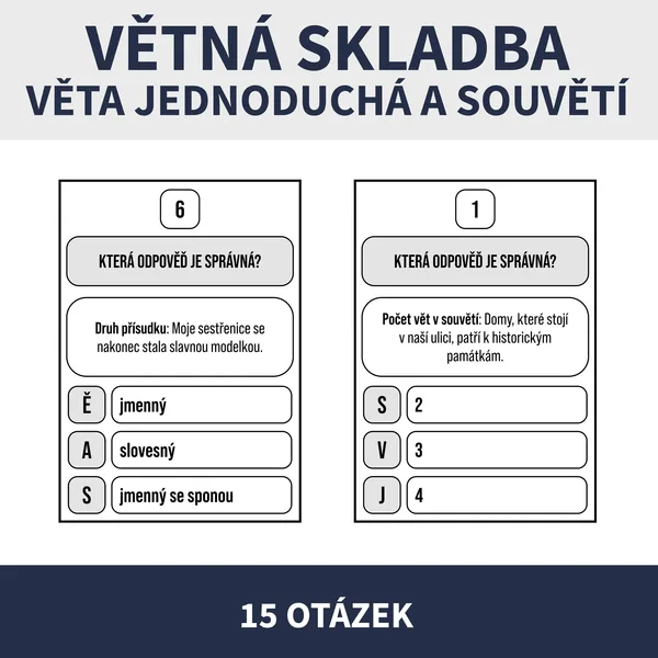 VĚTA JEDNODUCHÁ A SOUVĚTÍ (běhací hra) 1