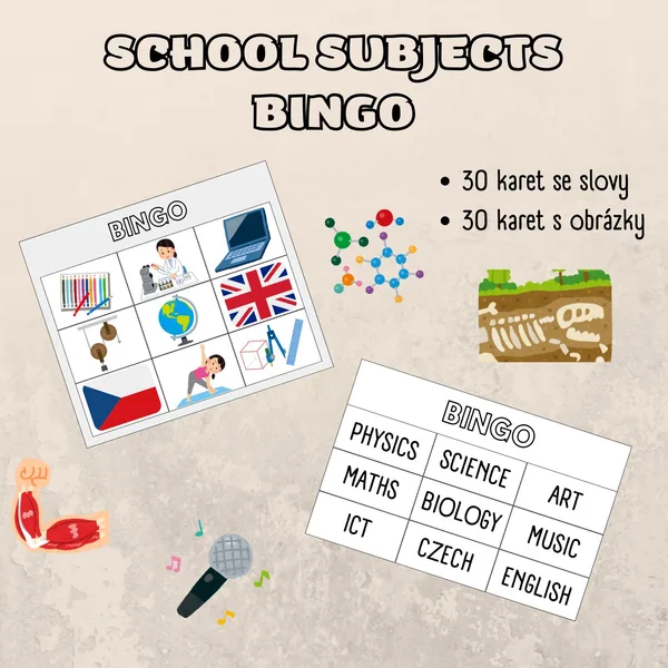 School subjects - bingo 1