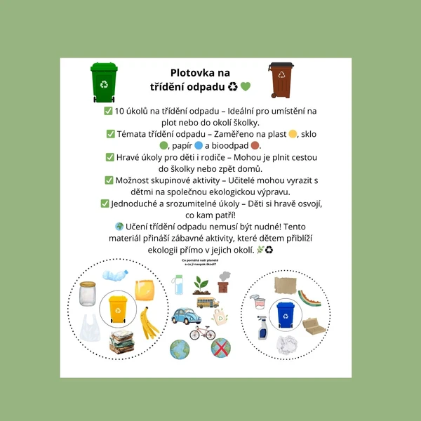Třídění odpadu - plotovka ♻️ 💚 1