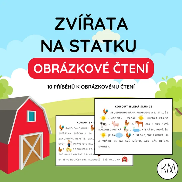 ZVÍŘATA NA STATKU - OBRÁZKOVÉ ČTENÍ  1