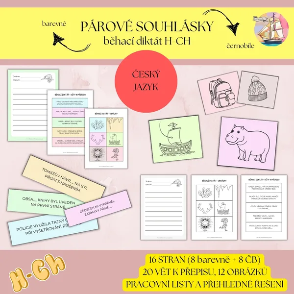 Párové souhlásky H-CH běhací diktát 1