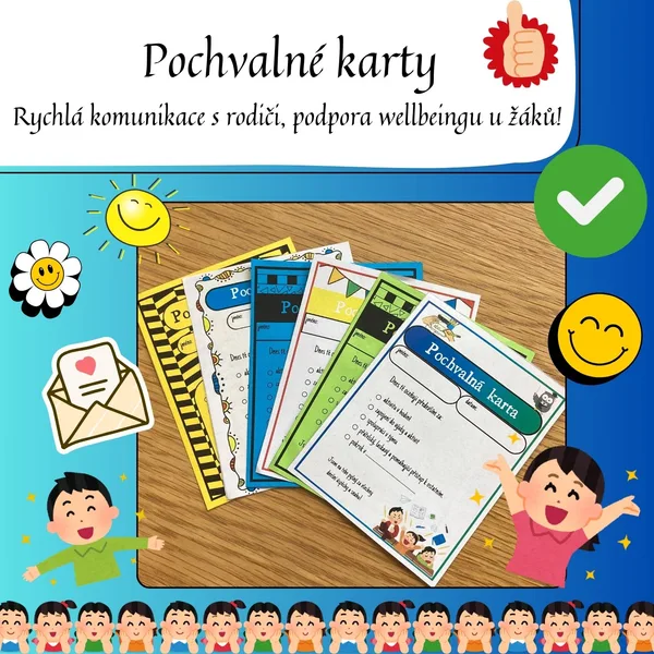 Pochvalné karty – Podpora radosti a motivace ve třídě (wellbeing) 1