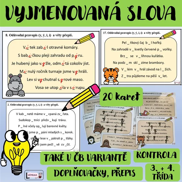 Rychlovky - vyjmenovaná slova věty mix 1