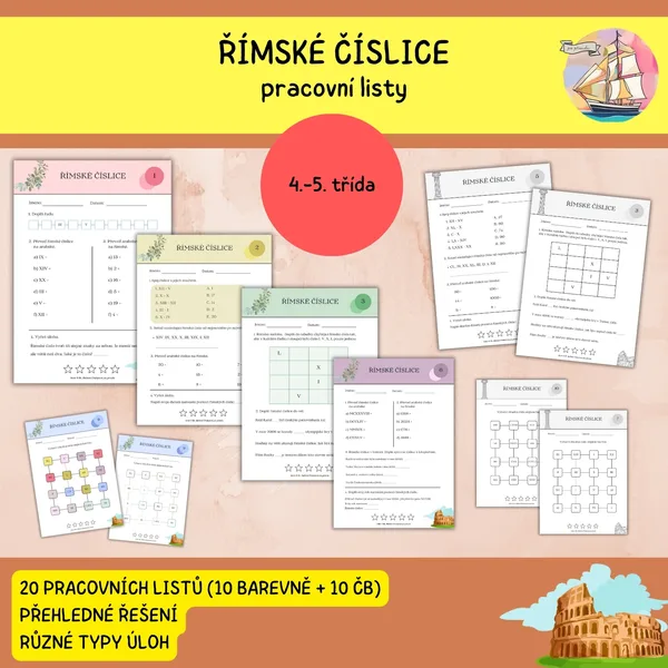 Římské číslice - pracovní listy 1