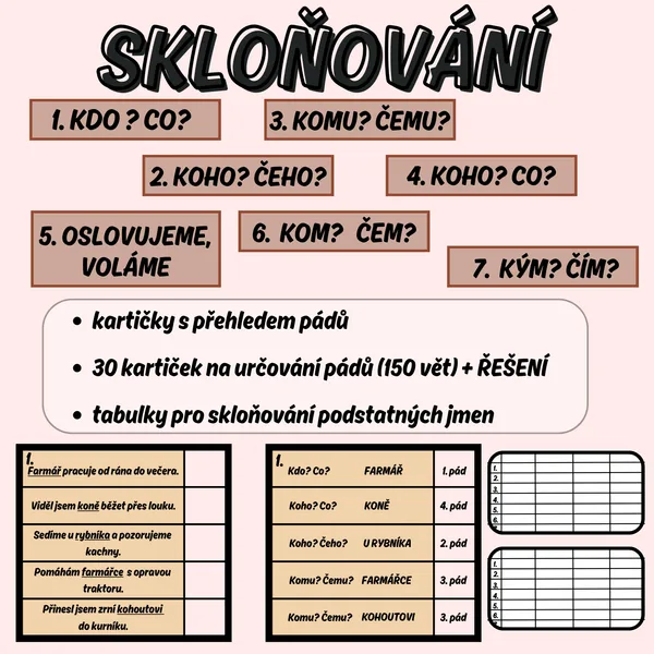 SKLOŇOVÁNÍ PODSTATNÝCH JMEN 1