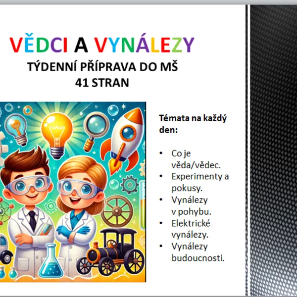 Týdenní příprava do MŠ: Vědci a vynálezy 1