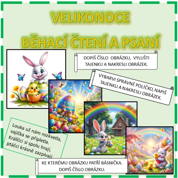 VELIKONOCE - běhací čtení a psaní 1