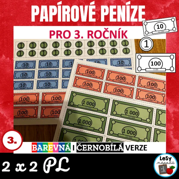 Papírové peníze pro 3. ročník 1