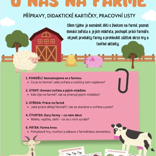 Farma - přípravy, sada aktivit, PL (zvířata, mláďata) 1