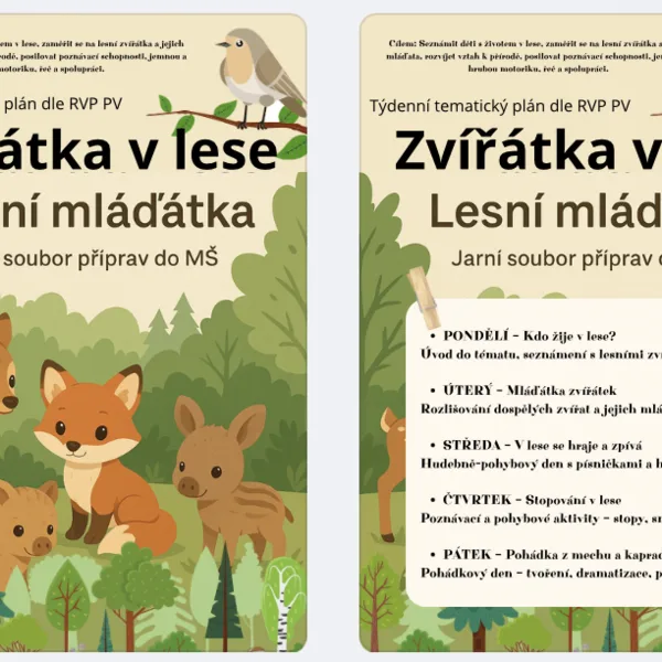 Zvířátka v lese - les: mláďata (jaro) 1
