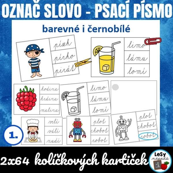 Označ slovo - psací písmo 1