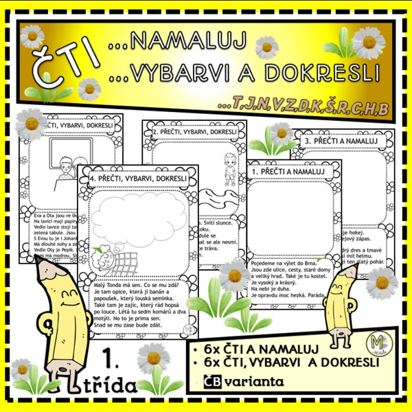 ČTI...A NAMALUJ...A VYBARVUJ , DOMALUJ- 1. TŘÍDA 1